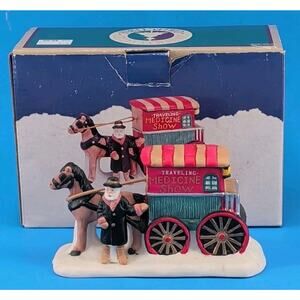 Christmas Valley Collectible Traveling Medicine Show Figurine w Box VTG Holiday